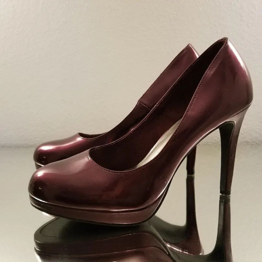 FIONA HIGH HEEL STILETTOS METALLIC BURGUNDY WOMEN"S SHOE